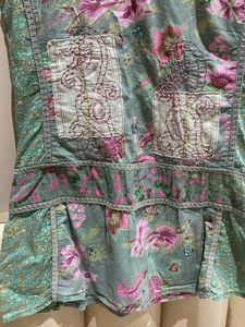 Boho Floral Sleeveless Kurta Top