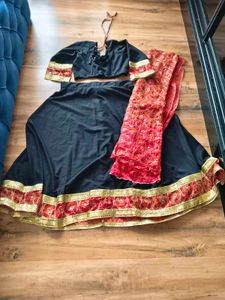 Elegant Red and Black chaniya Choli Set