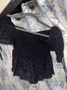 Cute Black Peplum Top