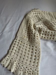 Cream Crochet Cardigan