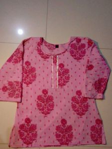 Pink Floral Print Kurta
