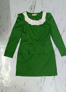 Parrot Green Dress Top For Girls Women New