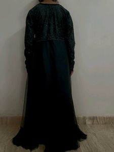 Elegant Black Sequined Ethnic Gown
