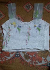 Charming Embroidered Crop Top