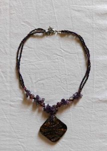 Unique Beaded Necklace with Pendant