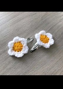 Handmade Crochet Daisy Hair Tie