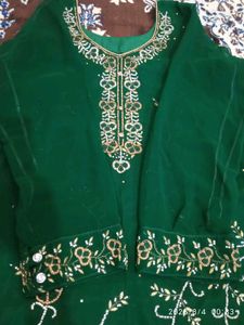 Green Embroidered Kurta Set