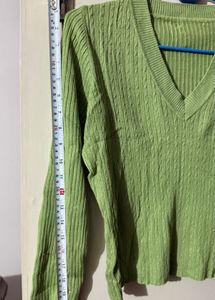 Light green V neck sweater