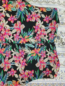 Tropical Floral Tiered Tunic Top