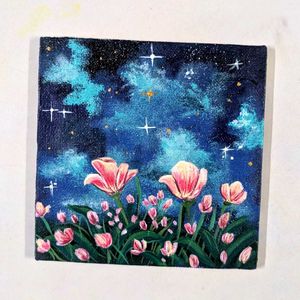 Mini Starry Night Floral Painting