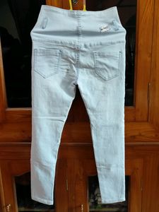 Ice Blue Coloured Skinny Ankle Length Jeans