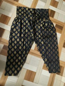 Elegant Black &amp; Gold Brocade Dhoti Pants