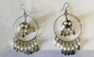 🤍 ARTISANAL PEARL &amp; GHUNGROO HOOP EARRINGS