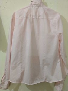 Soft Pink Collared Button-Up Shirt
