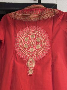 Elegant Red Embroidered Kurta