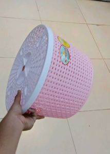 Nokoda Pink Woven Laundry Basket with Lid