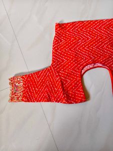 Vibrant orenge Bandhani Blouse