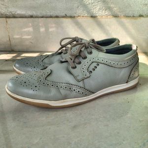 Grey Leather Casual Shoes | Size 10