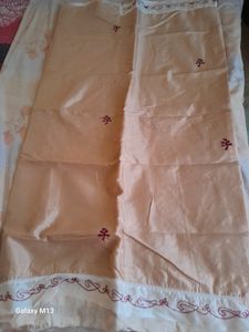 Cream Color Cotton Mix Saree