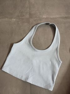 Ribbed Halter Neck Crop Top