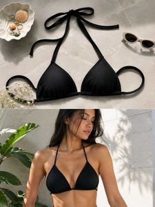 Classic Black Triangle Bikini Top