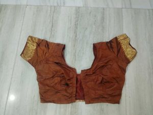 Elegant Brown Silk Blouse