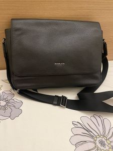 Michael Kors Black Leather Messenger Bag