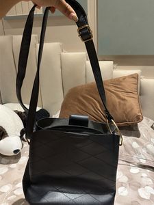 Chic Quilted Black Bucket Bag