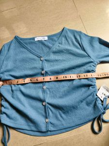 Korean Ruched Long Sleeve Top
