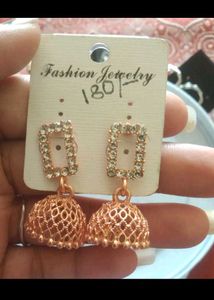 Rose Gold Jhumka Earrings