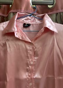 Elegant Satin Button-Up Shirt
