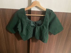 Emerald Green Raw Silk Blouse