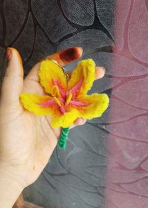 Handmade Yellow Flower Rapunzel keychain