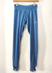 2Go Women Blue Solid Jersey Pant | Waist 28 | Hip