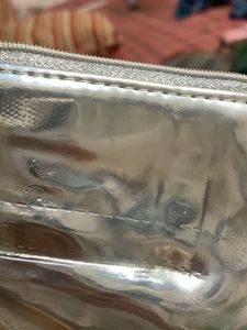 Vintage silver  Plaid Wristlet Clutch