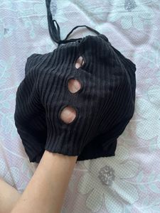 Ribbed Halter Neck Crop Top