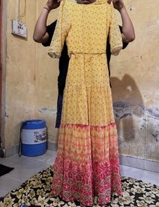 Yellow &amp; Pink Tiered Maxi Dress💛🩷