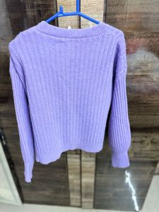 Cozy Lilac Ribbed Knit Sweater