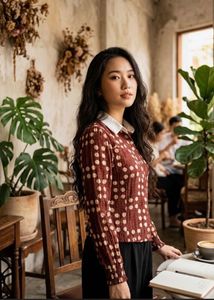 Chic Polka Dot Long Sleeve Top