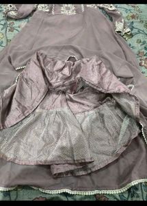 Elegant Embroidered Levender gown with duppata