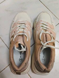 Stylish Pink & Cream Sneakers