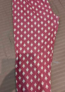 Maroon Printed Kurta Set