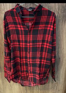 Red & Black Plaid Flannel Shirt
