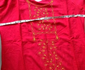 cotton Embroidered Red Kurta✴️🔴
