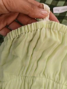 Fairycore green-pink ombre strap top