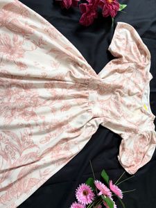 Chic Floral Puff Sleeve Midi Dress