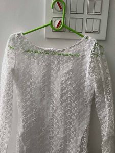 Elegant White Lace Kurta