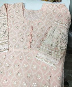 Pastel Chikankari Frock Suit