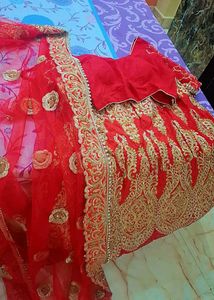 Red Embroidered Lehenga Choli Set
