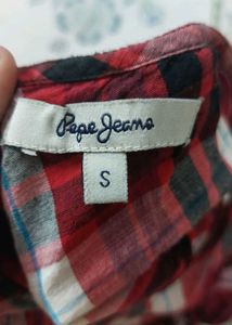 Pepe Plaid Ruffled Crop Top